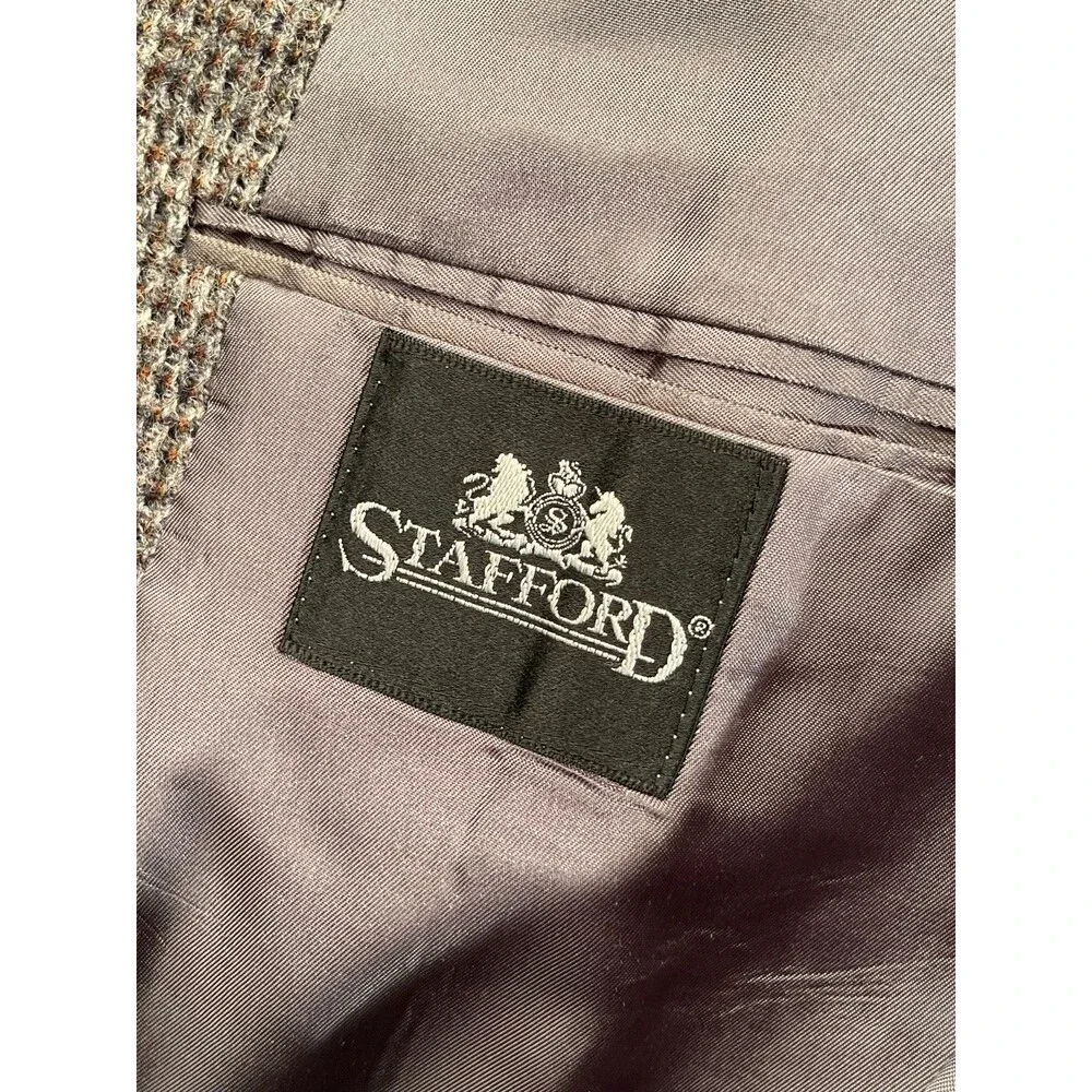 Vintage 80s Harris Tweed Sport Coat Size 40R Stafford Gray Wool Blazer Jacket